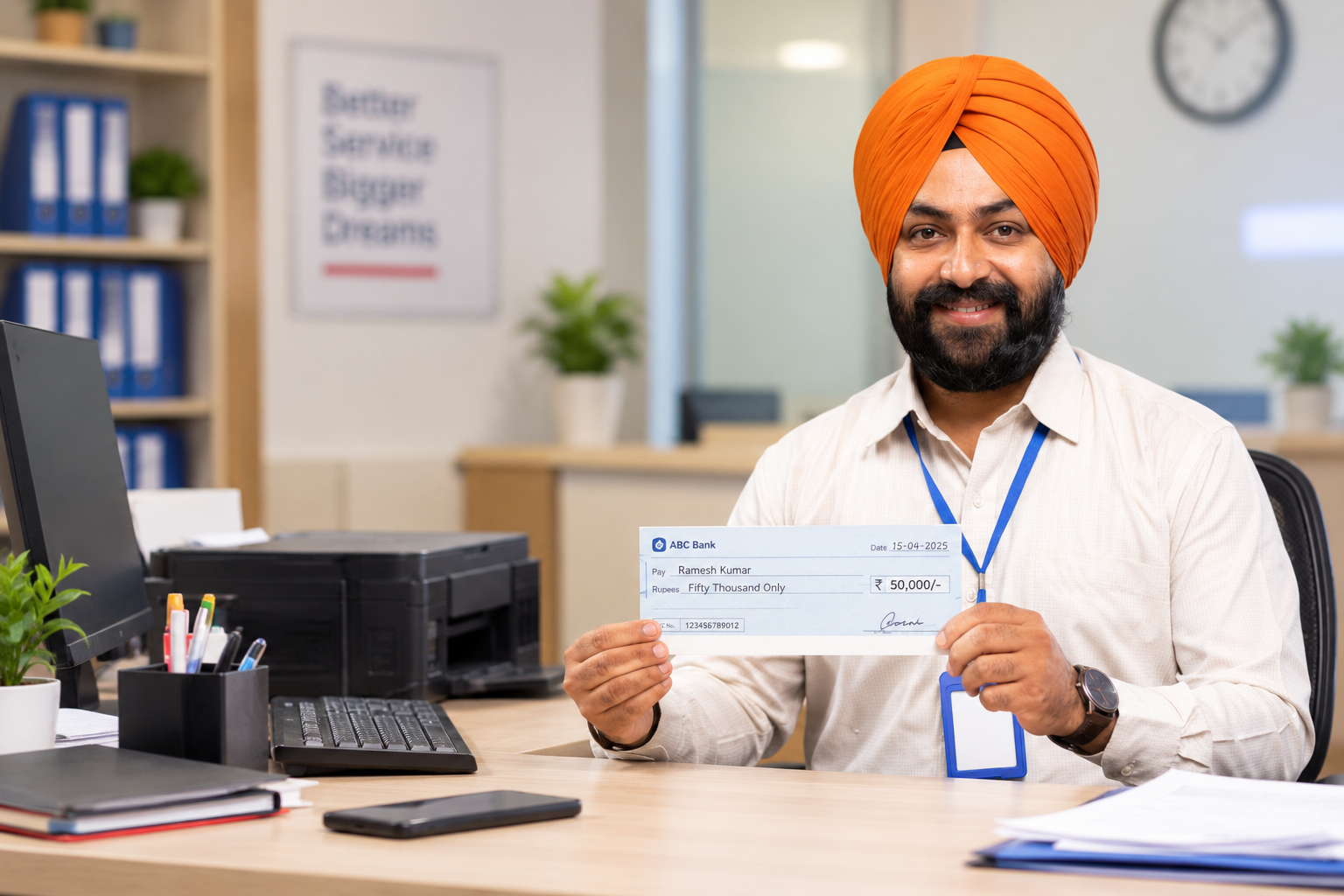 Individual cheque assistance